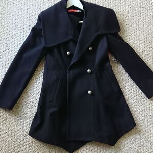 Alice + Olivia belted flare PeaCoat